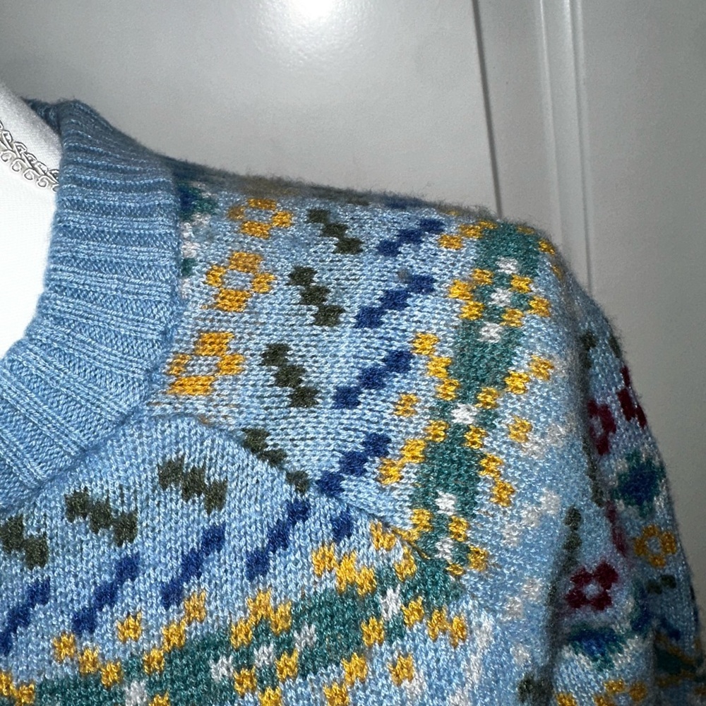 Toad&Co Multicolor Nordic Patterned Cazadera Crew Wool Sweater Women’s Small - Picture 8 of 13